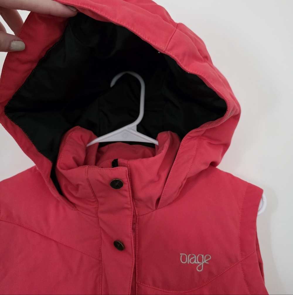 Orage Snowboarding Ski Hooded Vest Waterproof Coral Winter Sports Medium - Picture 2 of 11